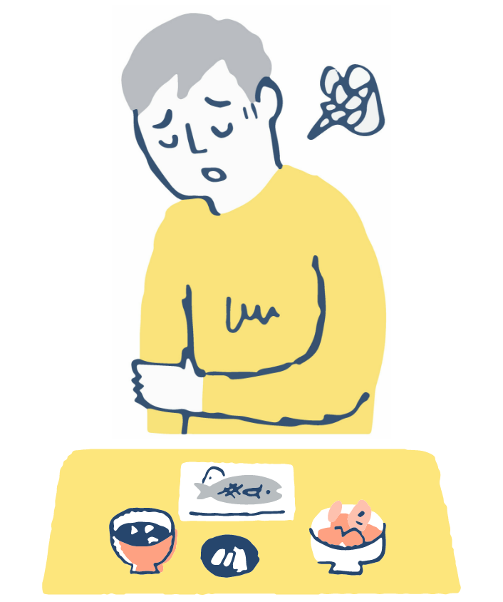 食欲がない男性のイラスト