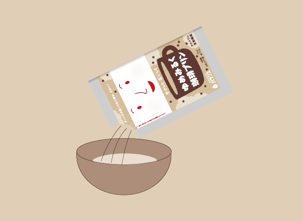 ボールに「ゆめみるく珈琲プリン」1袋（150g）を入れます。
